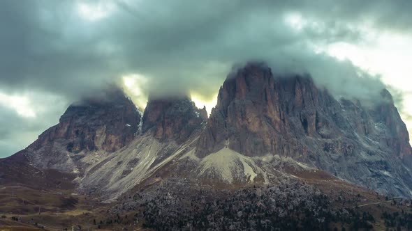 Time Lapse of Dolomites mountain in Italy