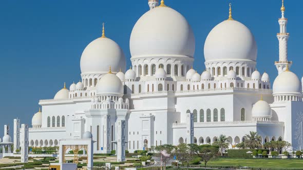 Sheikh Zayed Grand Mosque Timelapse in Abu Dhabi the Capital City of United Arab Emirates