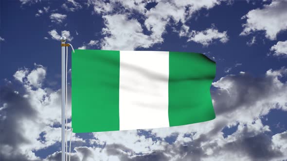 Nigeria Flag Waving 4k