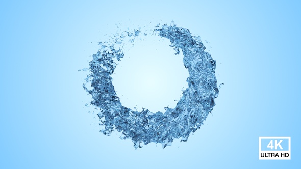 Blue Water Circle Splash 4K alt