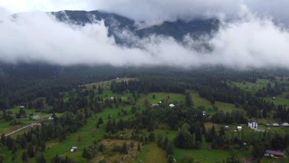 Scenic Area In Mountains Aerial View