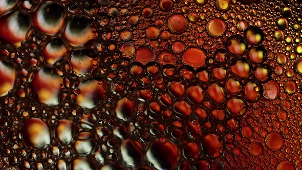 Bubbles reflecting various colors as they pop