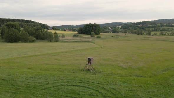 Wooden watchtower for animal hunters