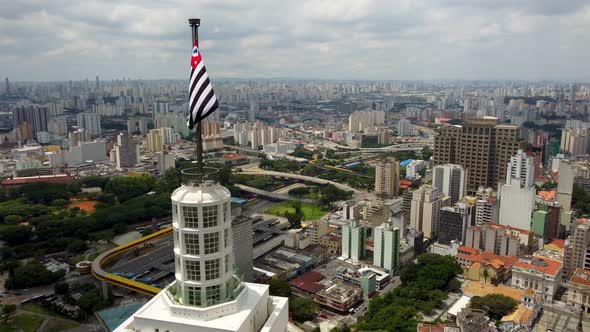 Cityscape of Sao Paulo Brazil. Landmark of downtown city.