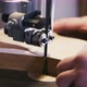 Closeup Hands of Male Carpenter Working on Milling Machine with Wood Detail - VideoHive Item for Sale