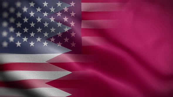 USA Bahrain Flag Loop Background 4K