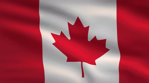 Canada Windy Flag Background 4K