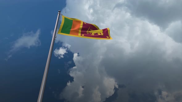 Sri Lanka Flag Waving 4K