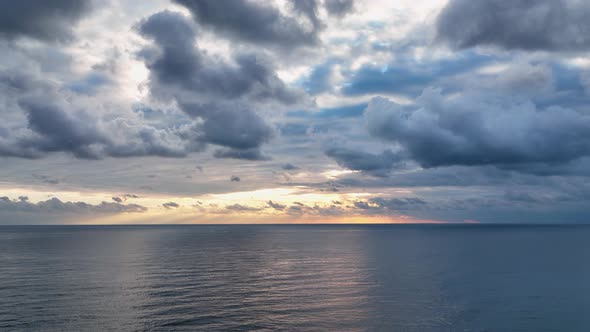 Cloudy Blue Sunset at Sea Turkey Alanya 4 K