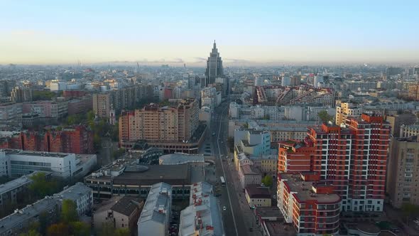 Moscow Aerial Scene in the Morning, Russia