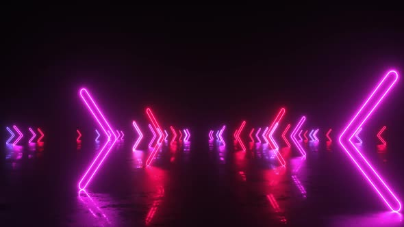 Colorful Neon Glowing Arrows