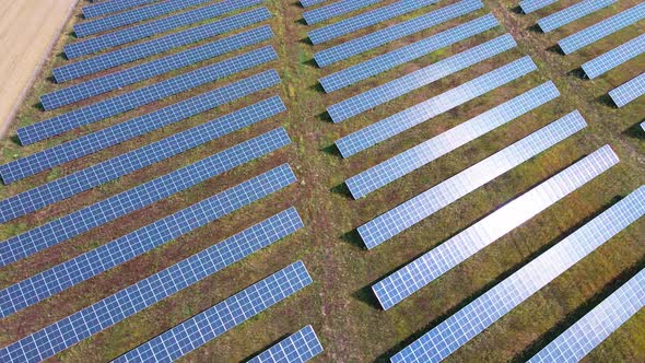 Solar Panels Farm in the Field