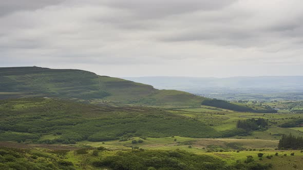 Time lapse of rural agricultural nature landscape during the day in Ireland.