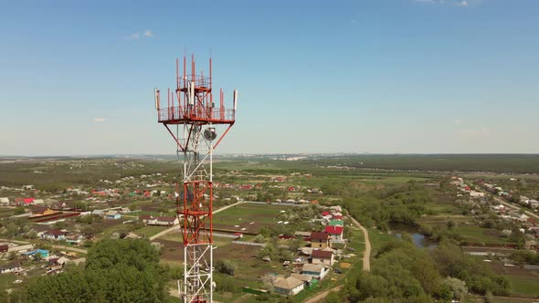 Telecommunication tower 5G, Wireless Antenna connection system