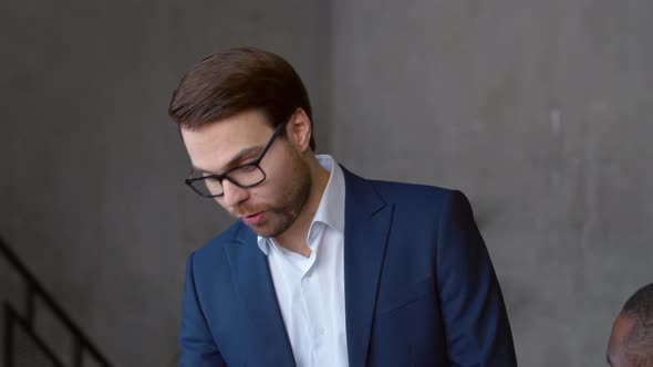 Business leader giving a speech to his colleagues