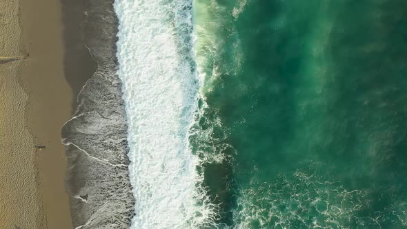 Storm at Sea Filmed on a Drone in the Sunset