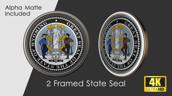 Framed Seal Of Wyoming State