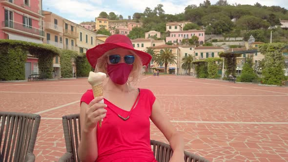 Italian Ice Cream with Surgical Mask