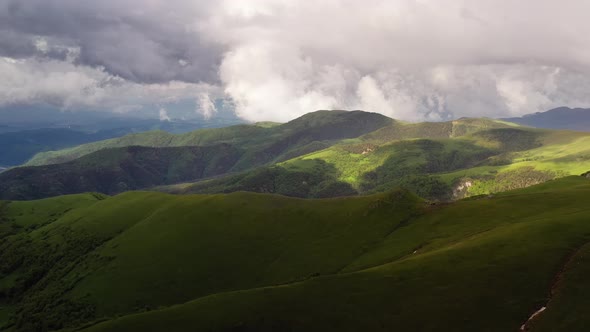 Flying Over a Highland Plateau