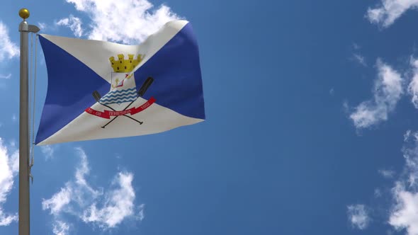 Teresina City Flag Piau (Brazil) On Flagpole