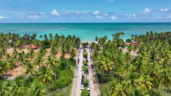 Sao Miguel dos Milagres Beach at Alagoas Brazil. Northeast Brazil. 