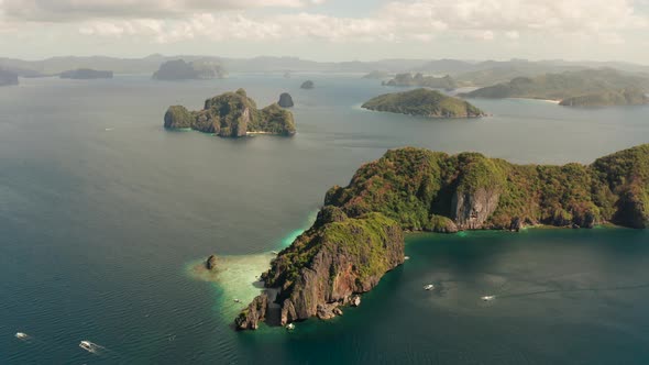 Seascape with Tropical Islands El Nido, Palawan, Philippines