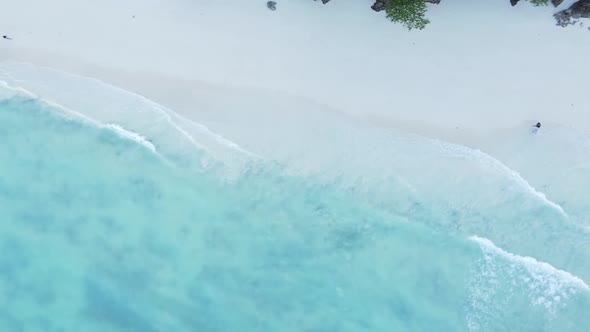 Vertical Video Boats in the Ocean Near the Coast of Zanzibar Tanzania Aerial View