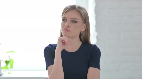 Portrait of Pensive Woman Thinking New Plan