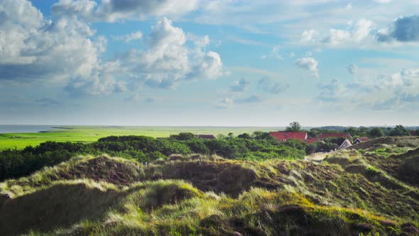 organic farming Dutch island Terschelling Boschplaat Oosterend view from dune