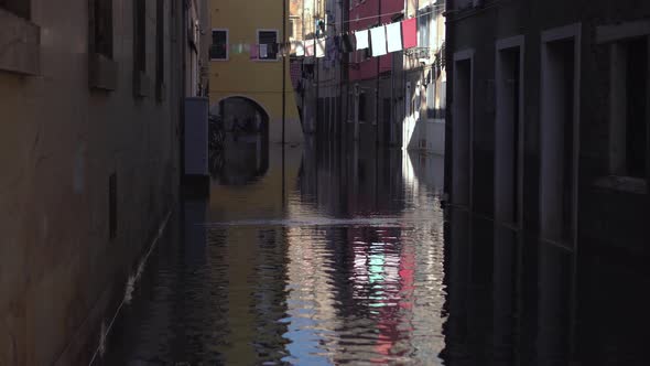 Street of the City of Venice with High Water