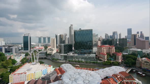 Time lapse of Building in Singapore city