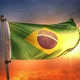 Brazil Flag Backlit At Beautiful Sunrise Loop Slow Motion - VideoHive Item for Sale