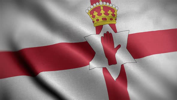 North Ireland Flag Closeup Blowing In Wind alt