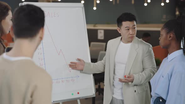 Business Man Scolding Multiracial Workers During Meeting