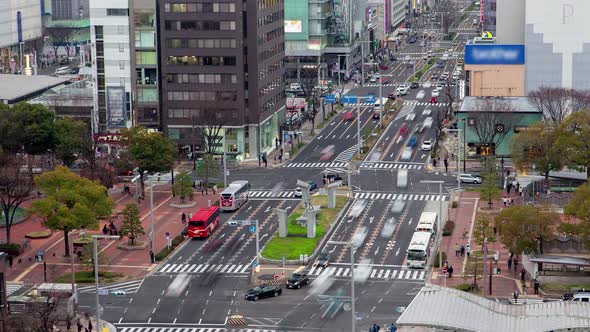 Nagoya Cityscape Urban Transport Roads Timelapse