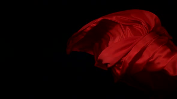 Flowing red velvet cloth, Slow Motion
