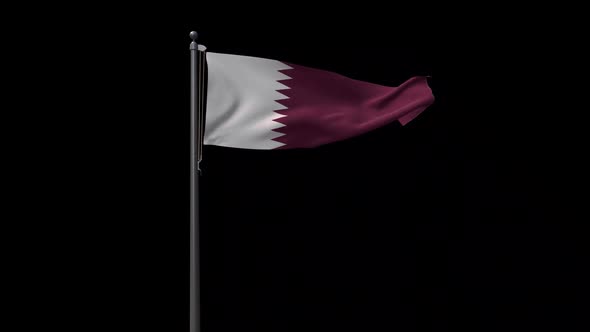 Qatar Flag With Alpha 2K