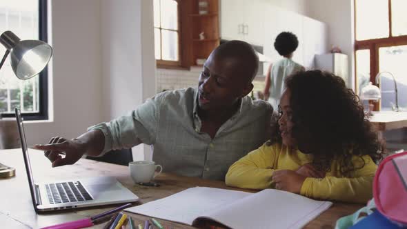 Family spending time at home together