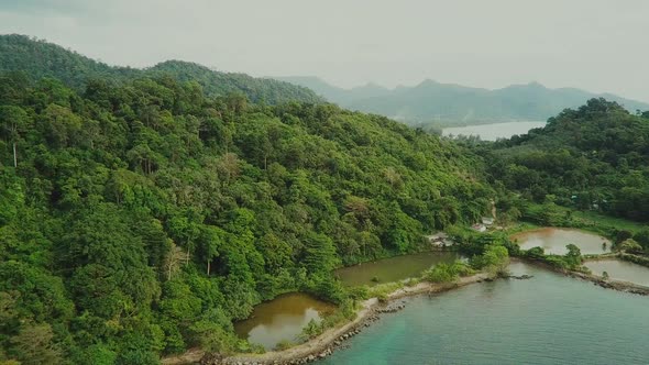 Flying Over the Island Bay in Thailand