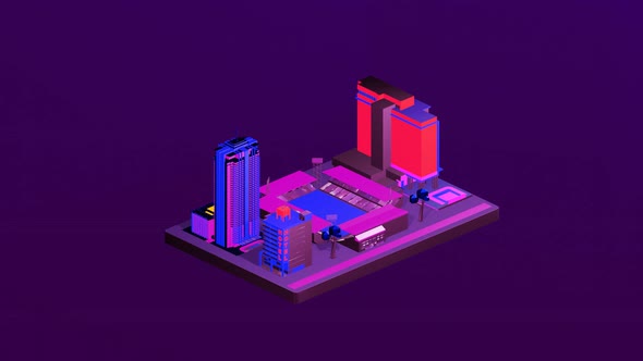 Isometric stadium in the middle of the city