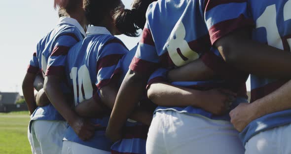 Young adult female rugby team