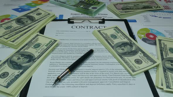 Financial Business Contract And Money