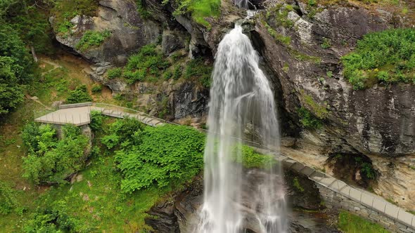 Steinsdalsfossen Is a Waterfall in the Village of Steine in the Municipality of Kvam