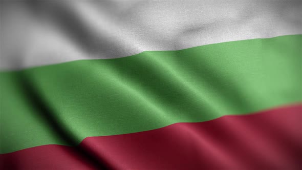 Bulgaria Flag Textured Waving Close Up Background HD