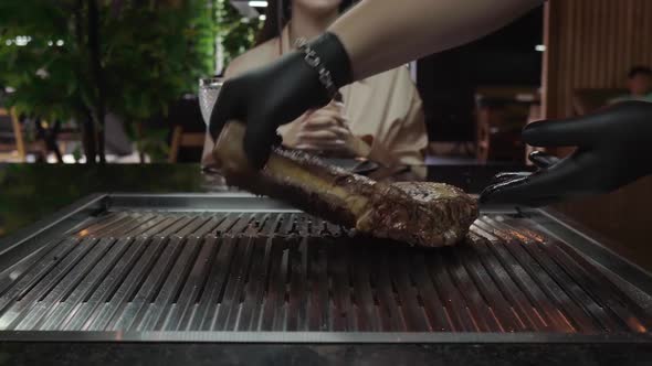 Turning a Tomahawk Steak