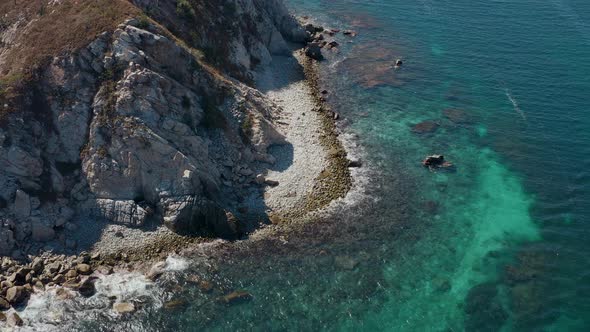 Aerial view of Huatulco National Park in winter time, Pacific Ocean of Mexico