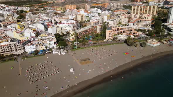 Playa de los Cristianos in Tenerife, Spain