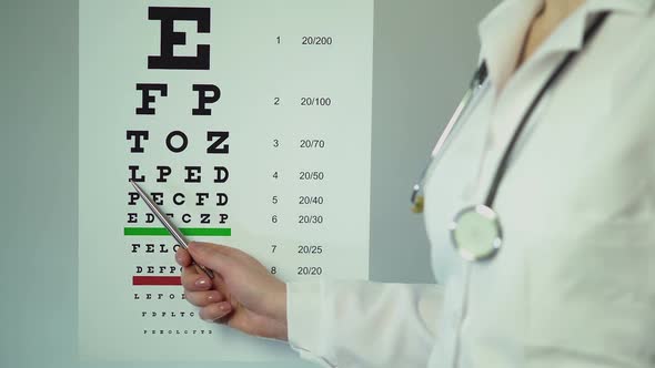 Eye Doctor Examining Patient's Eyesight