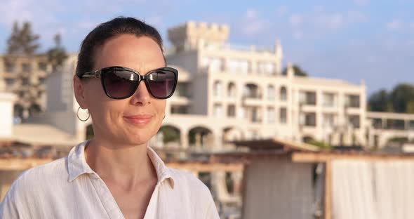 Woman Enjoying Sea Shore Life