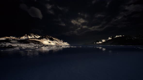 Dramatic Landscape in Antarctica with Storm Coming